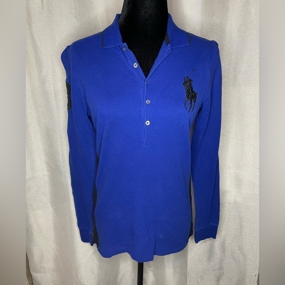 POLO by RALPH LAUREN Size M Blue Black Embroidery Cotton Sweatshirt‌‌‌‌‌‌‌‌‌‌‌‌‌